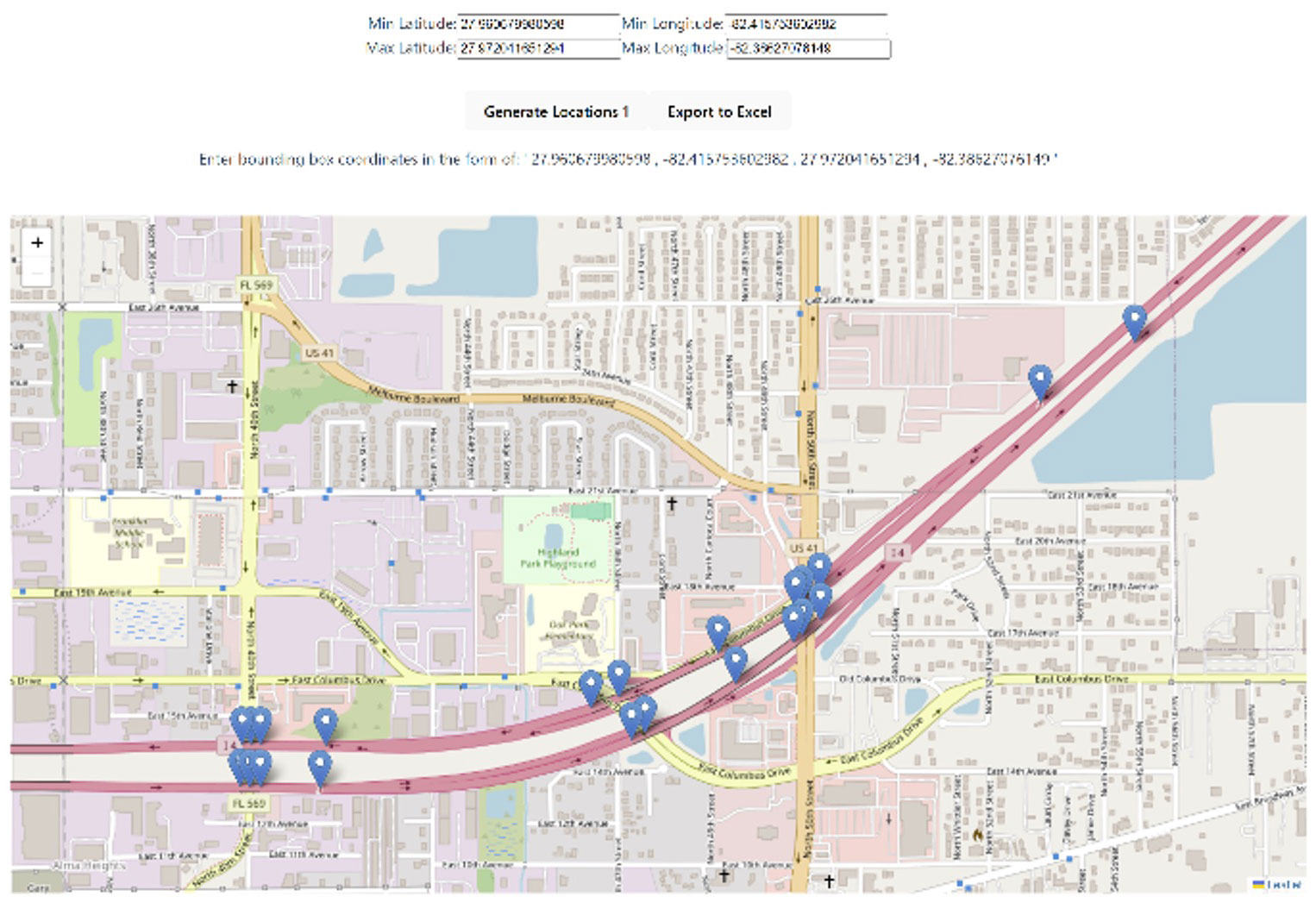 Figure 1: Automatic location generation user interface.