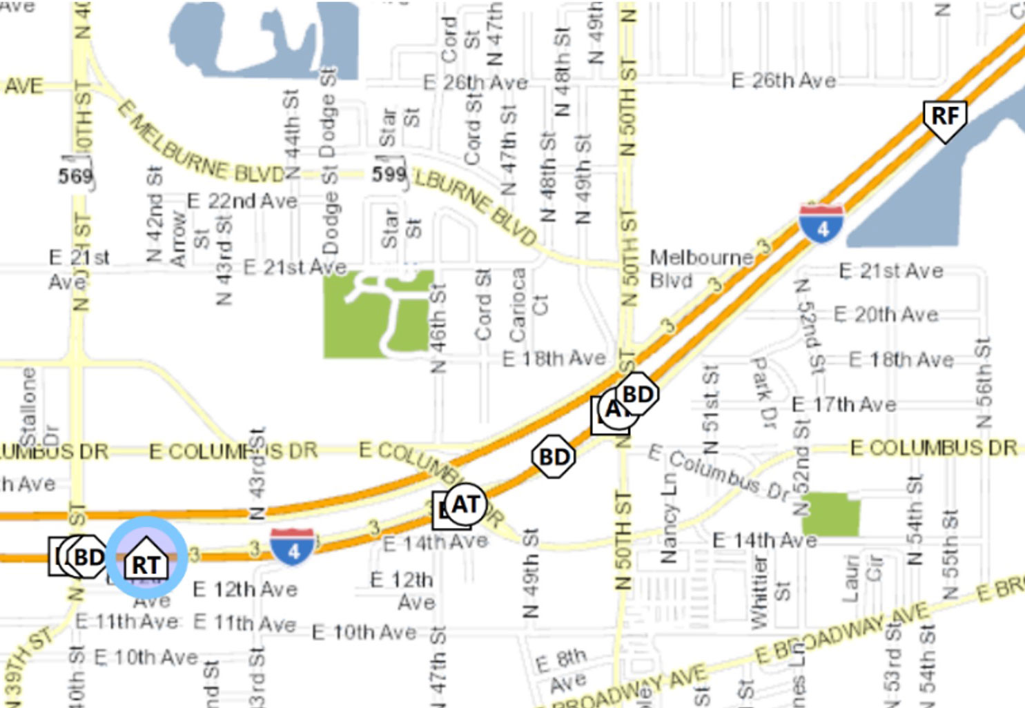 Figure 2: Automatically generated locations imported into an ITS System.