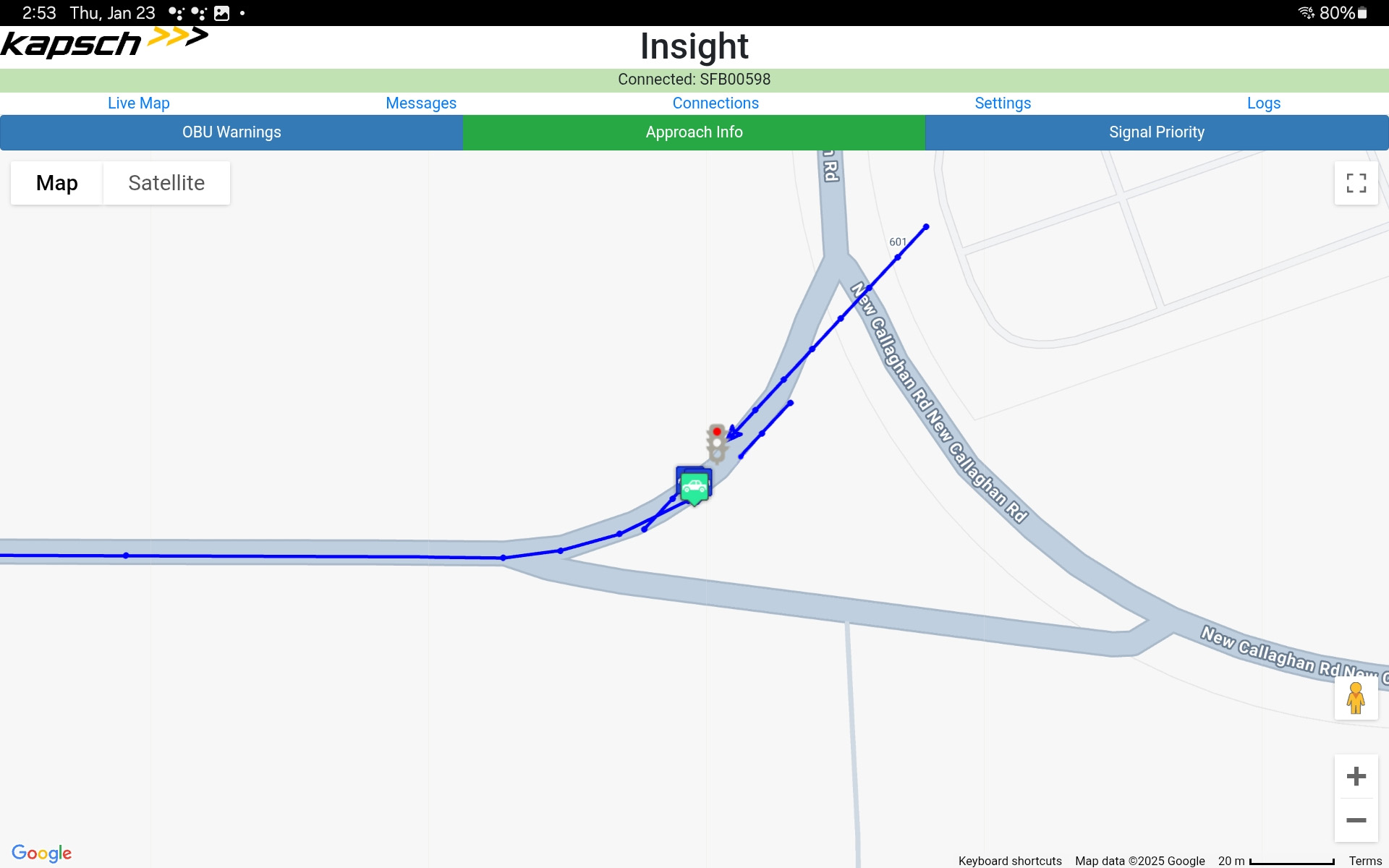Diagram of Kapsch Insight display 