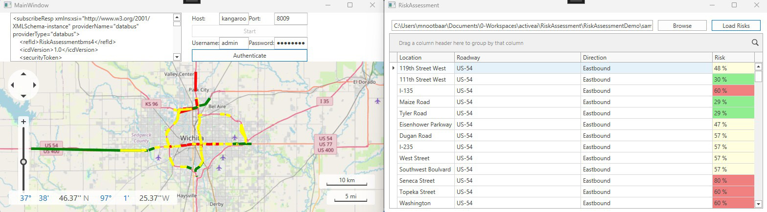 Map of city of Wichita, Kansas with demo visualization overlayed
