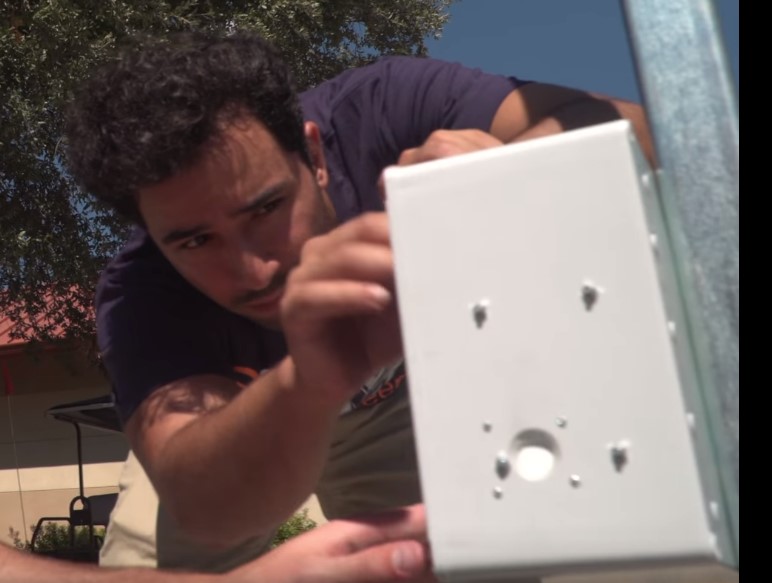 Student working on detection system