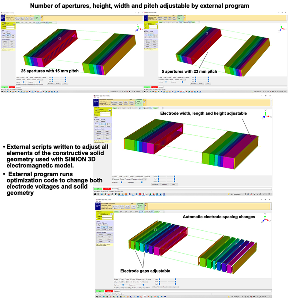 Example of parametric three-dimensional constructive solid geometry generation tool to construct the reflectron mirror electrodes, slots and define boundary conditions used in SIMION 3D ray trace code