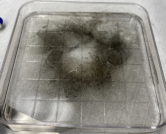 Photograph of collected HiSAC particles