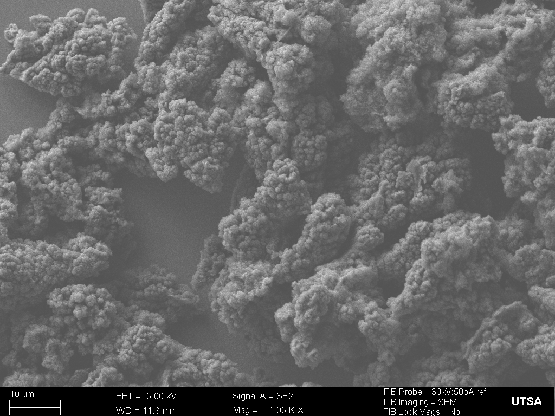 Microscopy image of collected HiSAC particles