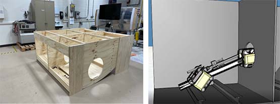 Confined robot test fixture and 3D model of the fixture