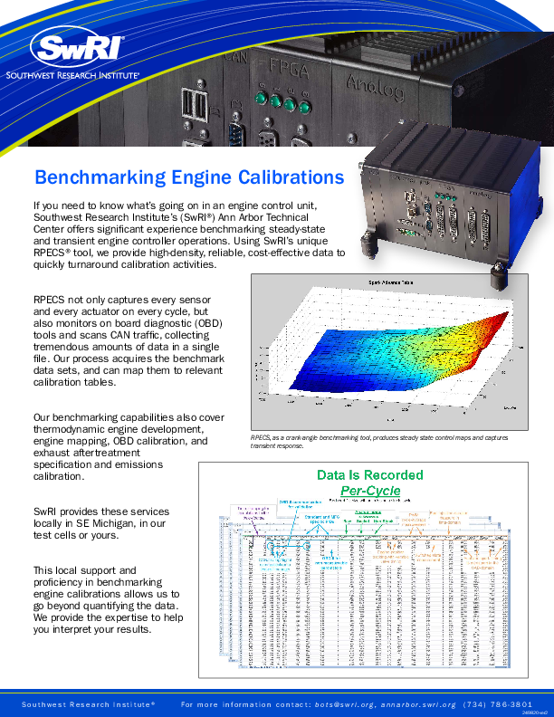 Go to Benchmarking Engine Calibrations brochure