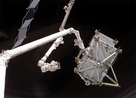 The Canadarm2 on the International Space Station (ISS).