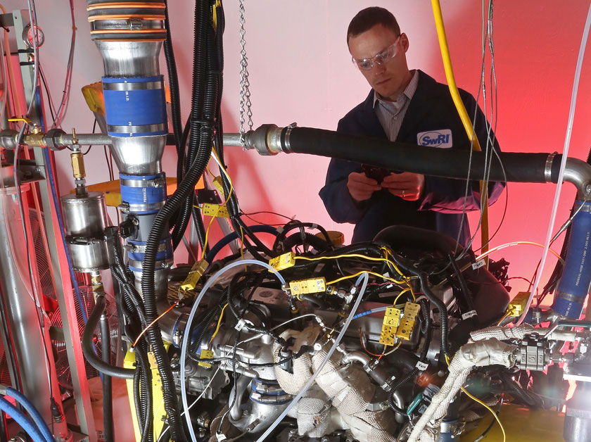 Engineer working on an air handling system