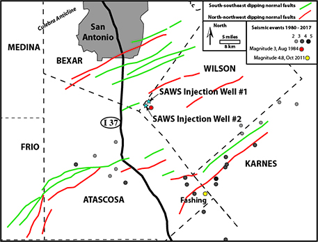 Map of two disposal wells