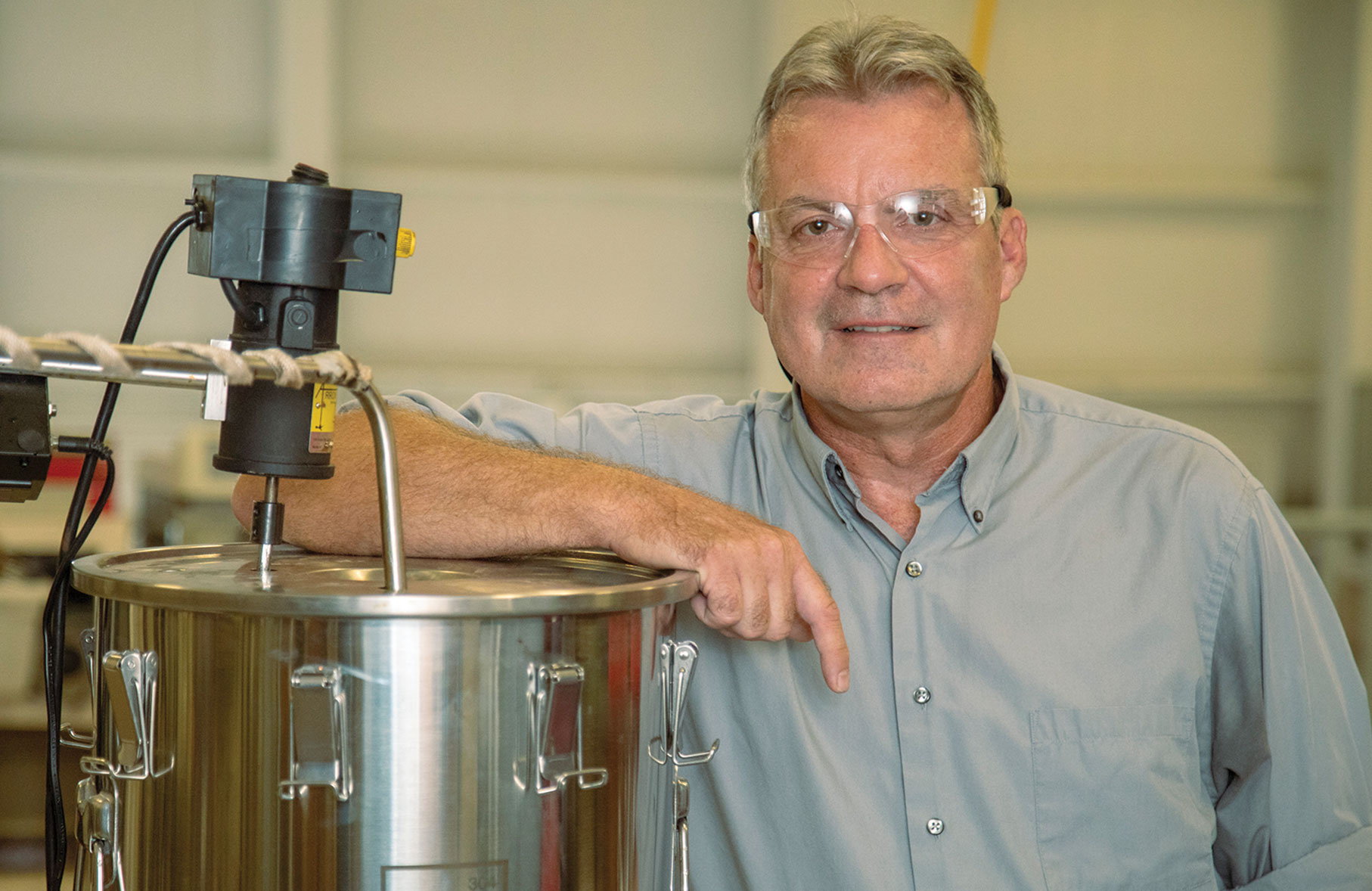 Portrait of James Wood in a lab