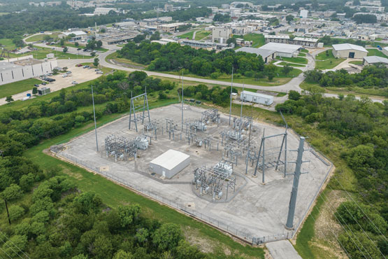 Electric substation supplying power to SwRI