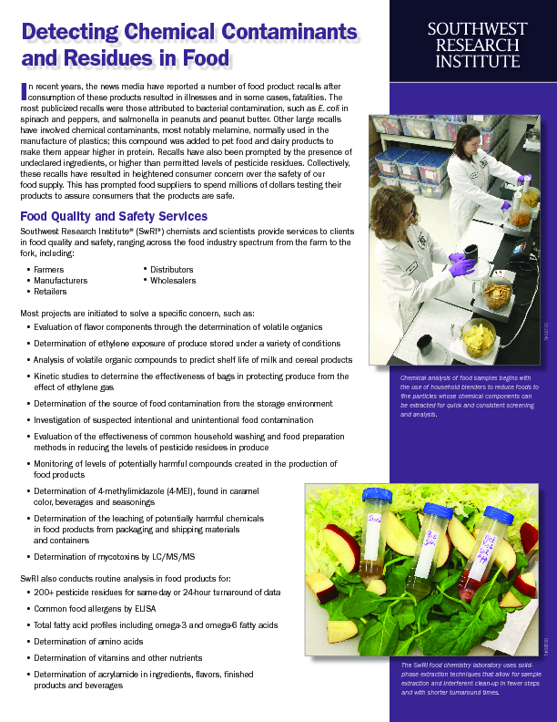 Go to detecting chemical contaminants flyer