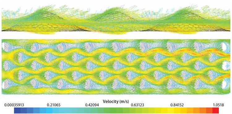 Dimpled geometry inside engine cooling jackets improved heat transfer