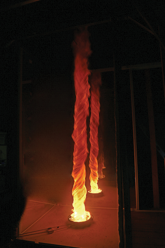 Fire whirl technique to destroy chemical warfare agents