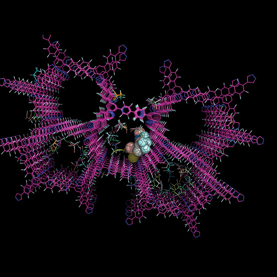 An organic structure captures anesthetic.
