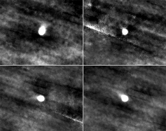 The comet is visible in these images created by PUNCH between Oct. 30, 2025 and Nov. 2, 2025