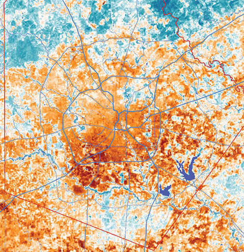 felt heat map of San Antonio's historic west side
