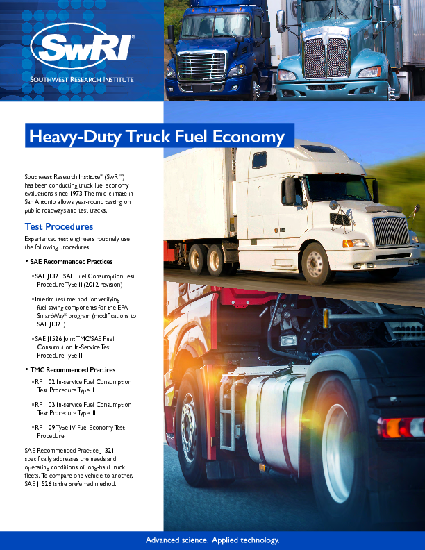 Go to Heavy-Duty Truck Fuel Economy flyer