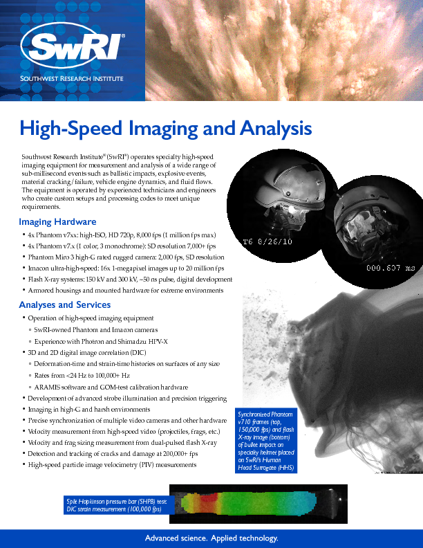 Go to High-Speed Imaging & Analysis flyer