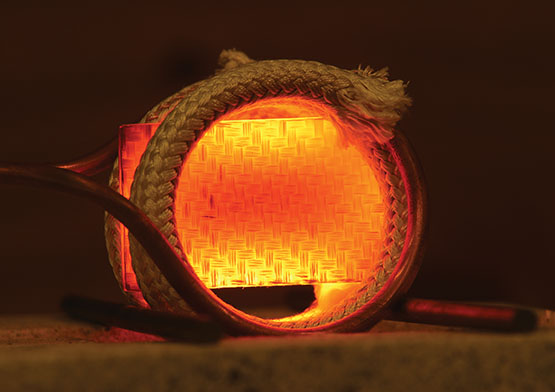 Carbon composite glowing yellow/orange