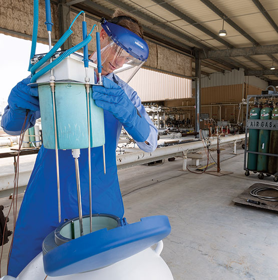 A technician works with a system SwRI developed with NYSEARCH.