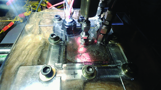 Immersion cooling quenching flames.