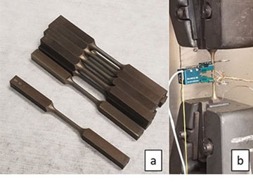 Ingot tensile specimens and tensile test setup 