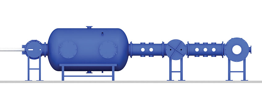 Flight range diagram in blue, showing the different sections of the range