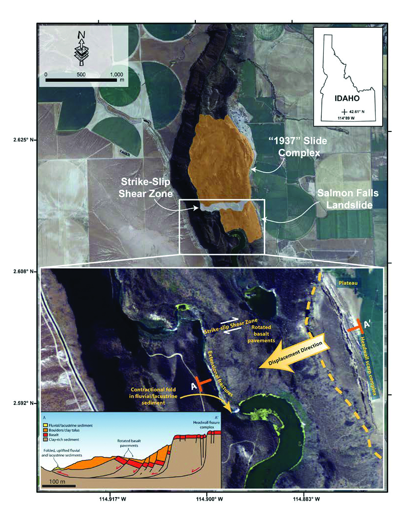 Map of entire Salmon Falls Creek landslide complex