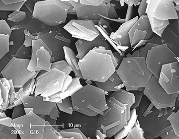 10-micron hexagonal platelets