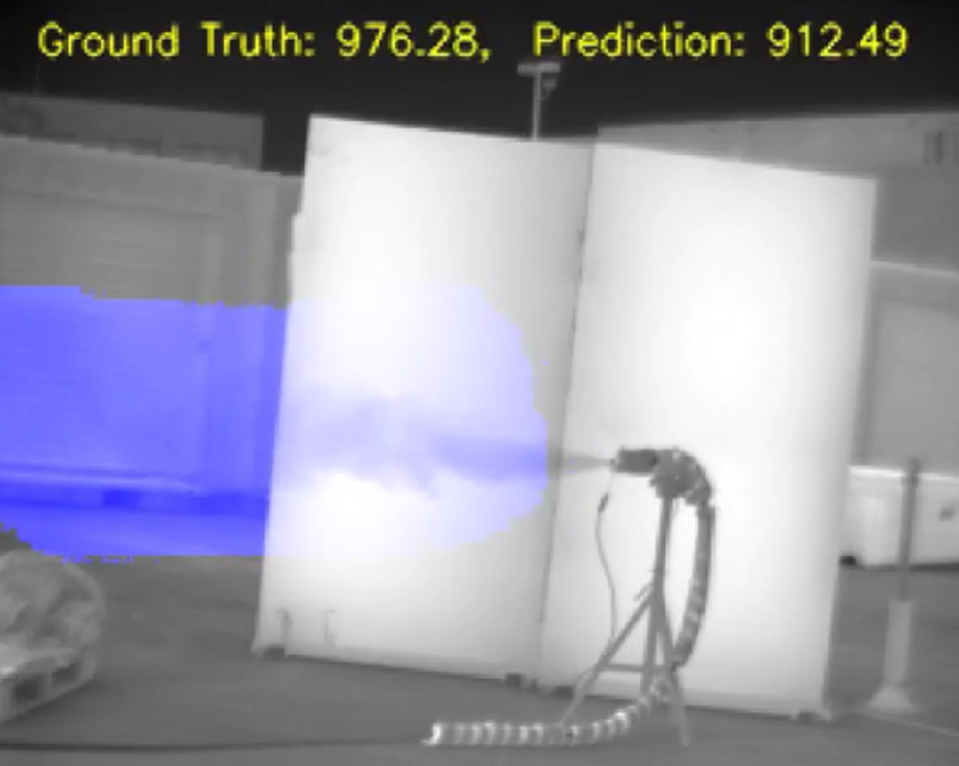A plume of methane is visible in blue A plume of methane is visible in blue, representing methodologies used to quantify methane leaks.