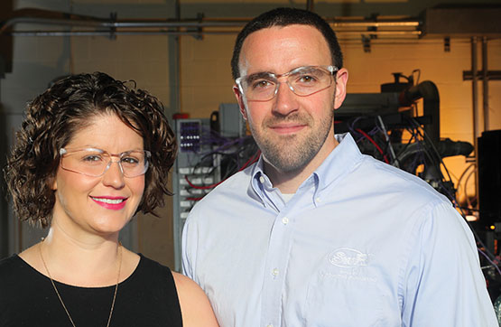 Rebecca and Robert Warren in a laboratory