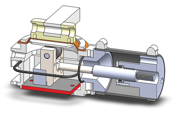 This schematic shows how engineers enclosed a reciprocating rig to simulate downhole drilling conditions.