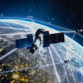 image of blue pipe with yellow red