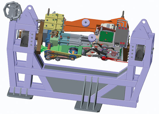 3D mock up of single-cylinder test engine