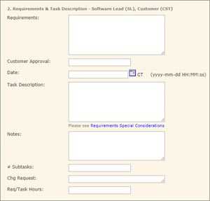 Software Task Requirements screenshot
