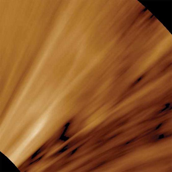 Close up of focused image of solar corona