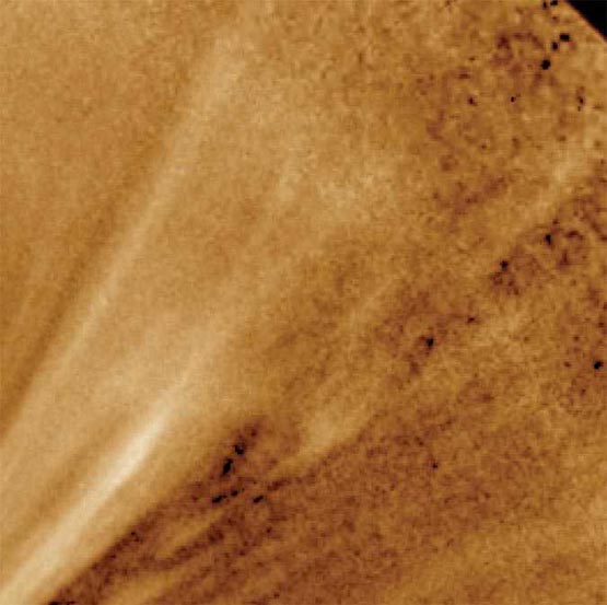 Close up of unfocused image of solar corona