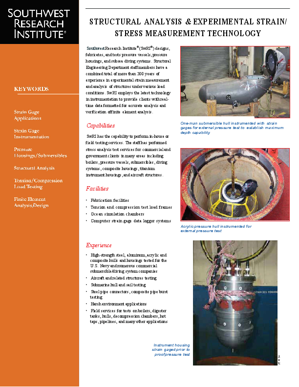 Go to Structural Analysis and Experimental Strain/Stress Measurement Technology brochure