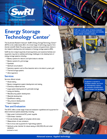 Go to Energy Storage Technology Center flyer