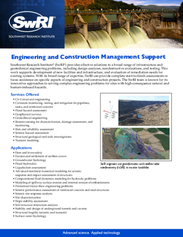 Go to engineering and construction management support flyer