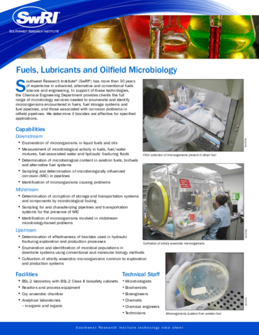 Go to Fuels, Lubricants and Oilfield Microbiology brochure