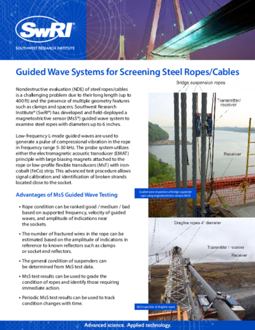 Go to Guided Wave Systems for Screening Steel Ropes/Cables flyer