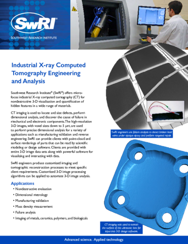 Go to Industrial X-ray Computed Tomography Engineering and Analysis flyer