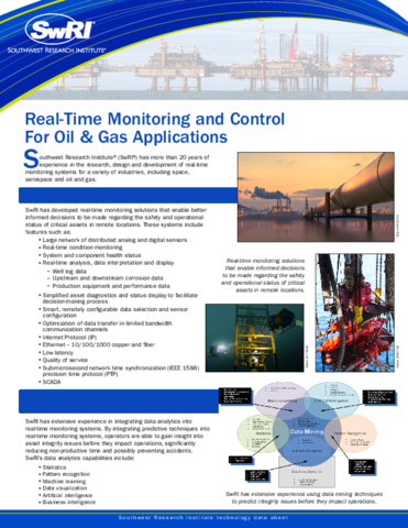 Go to real time monitoring and control for oil and gas applications flyer