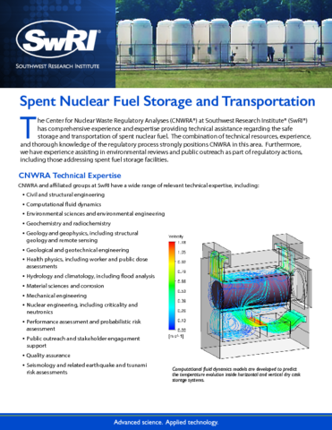 Go to flyer: Spent Nuclear Fuel Storage and Transportation
