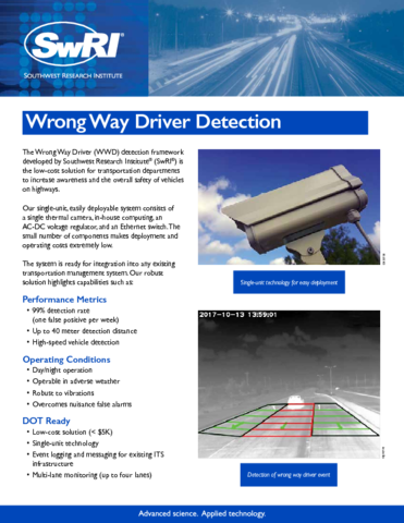 Go to Wrong Way Driver Detection flyer