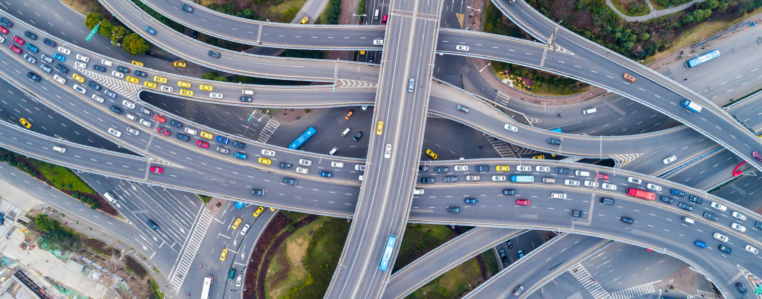 Freeway interchange - aerial view