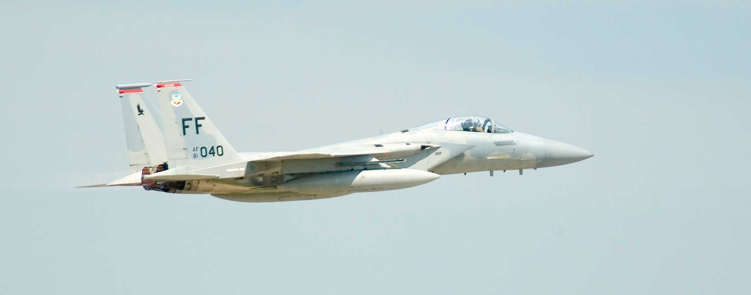 f15 eagle jet fighter in flight 