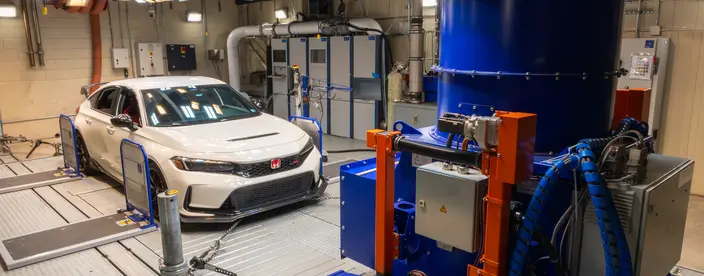 Sedan in Dyno testing